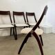 Set of 4 vintage 70s Italian design wooden and terry chairs
