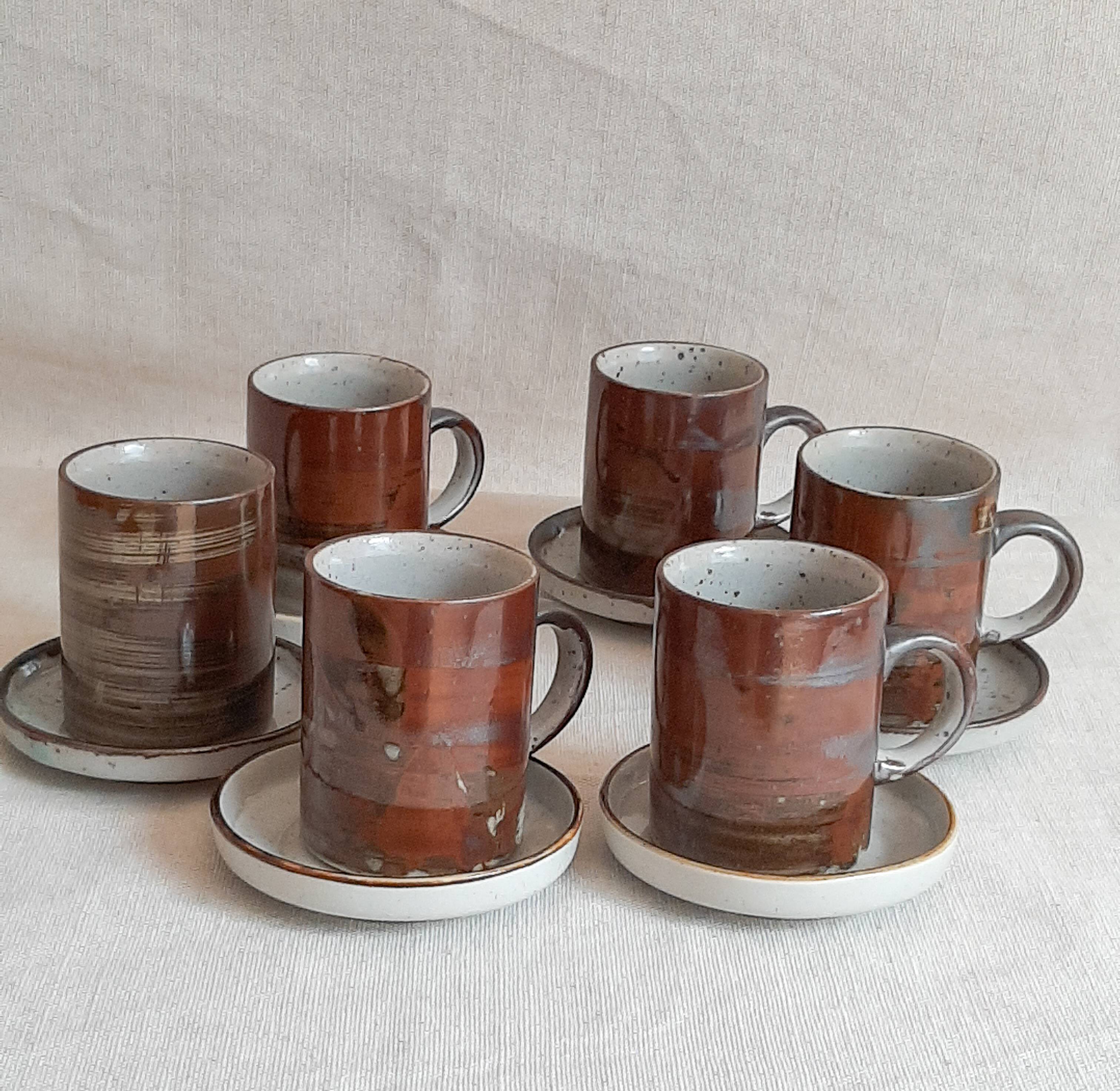 Vintage stoneware coffee mugs