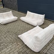 Ligne Roset Togo 3-seater and 2 x 2-seaters in beige corduroy.