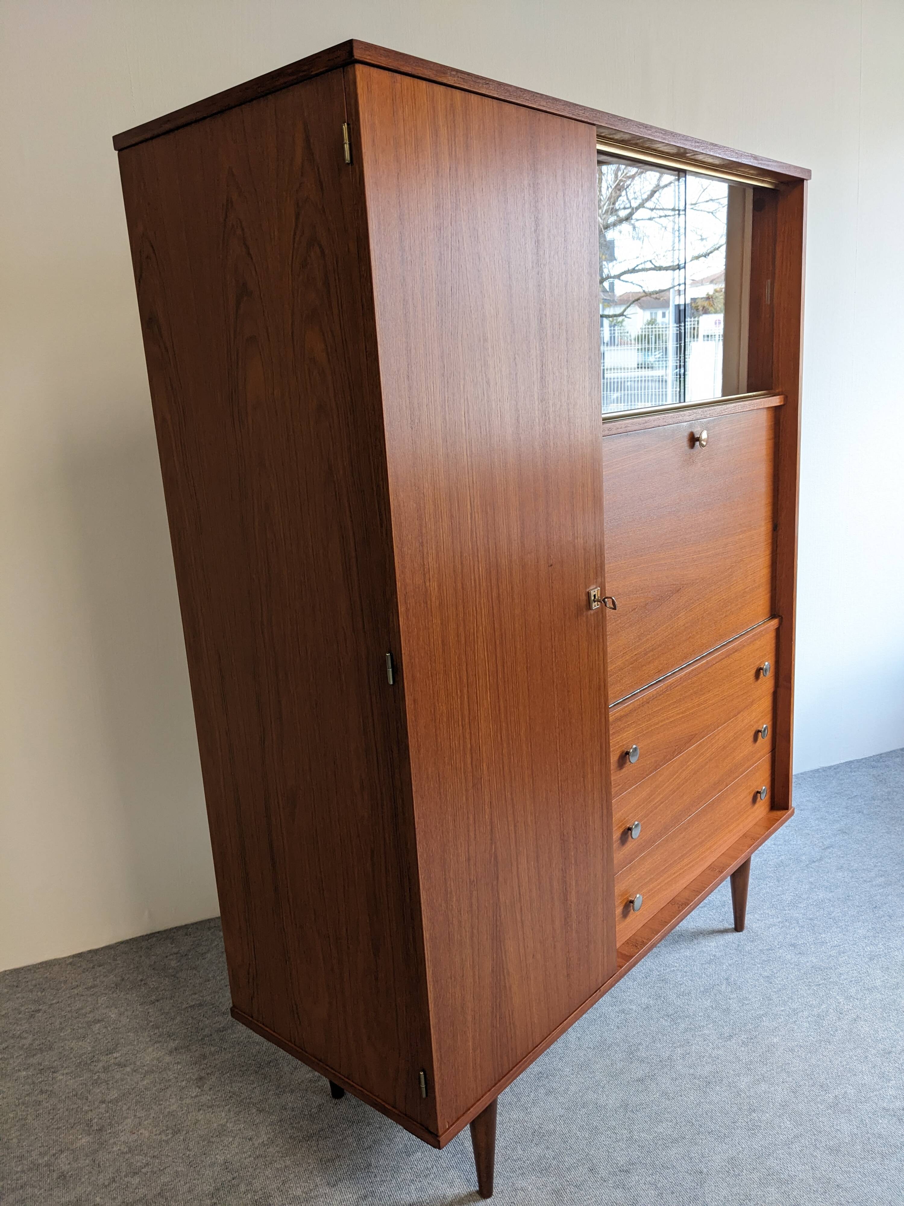 Armoire vitrine et secrétaire en palissandre années 50/60