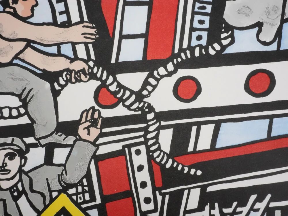 Fernand Léger : Les constructeurs saluant, lithographie signée