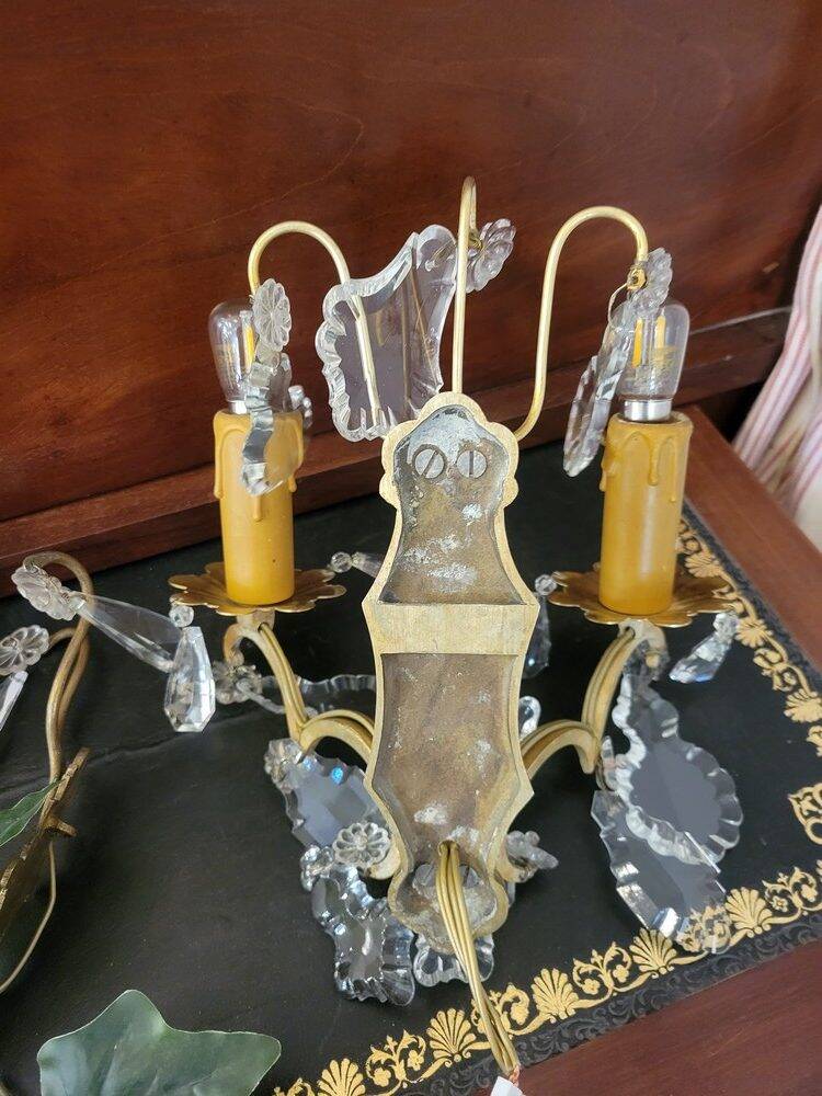 Pair of wall lights with pendants