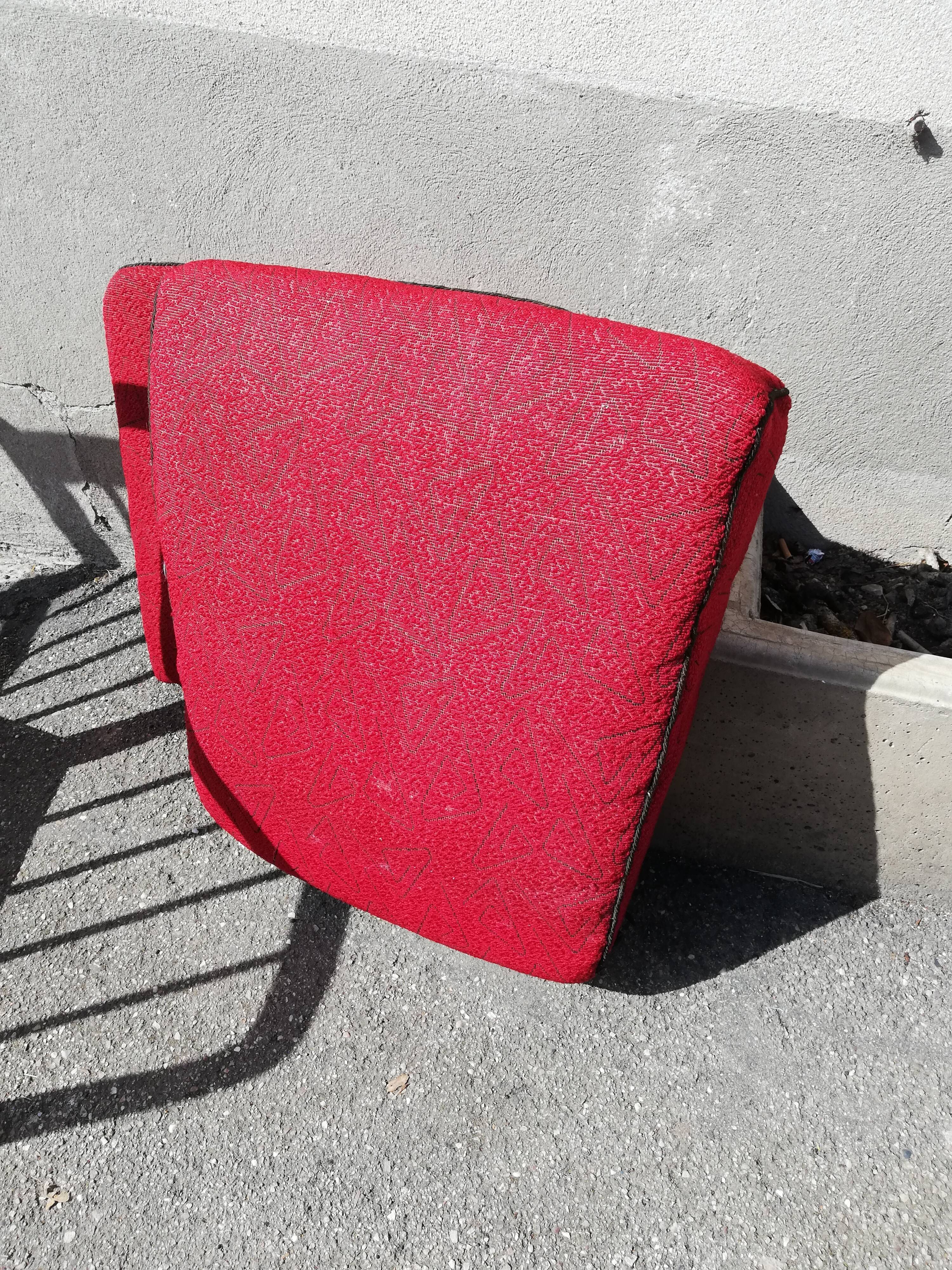 Armchair years 50 red fabric