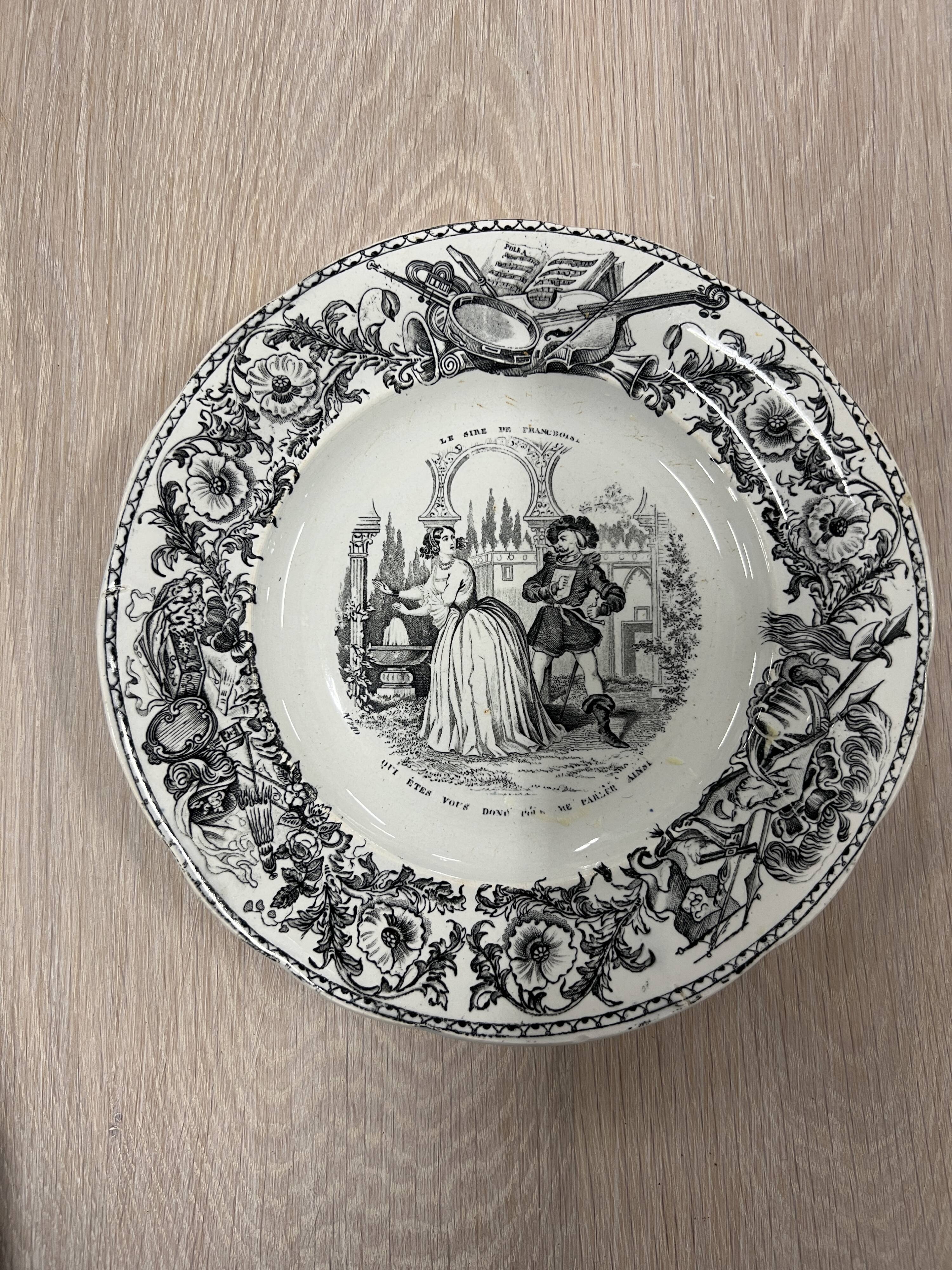 Set of 11 plates Creil Montereau LM & Cie