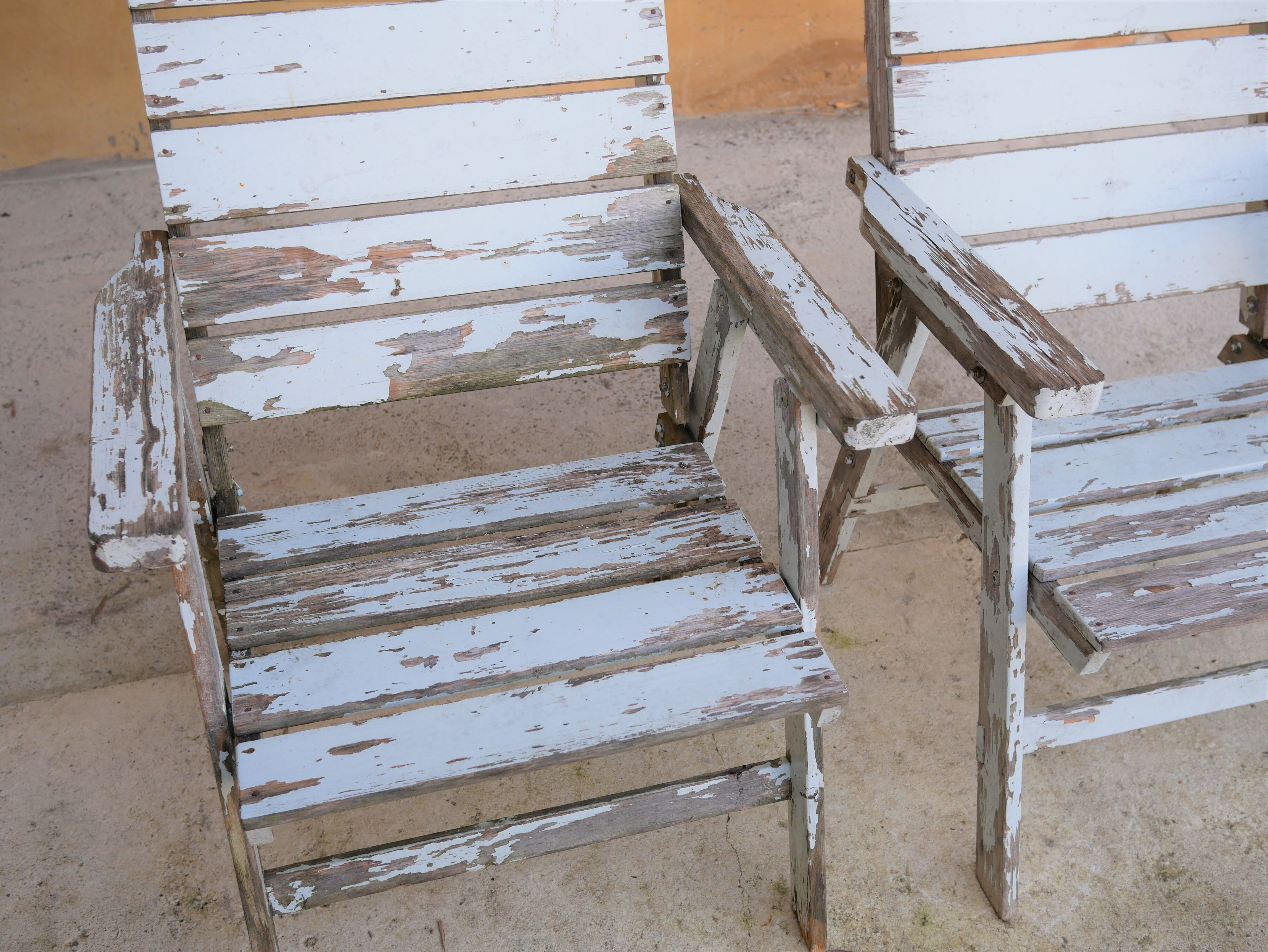 Vintage wooden folding garden chair