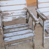 Vintage wooden folding garden chair