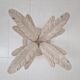 Italian "Flower" Coffee Table in Plaster With Facet Cut Round Plate, 1970s