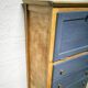 Vintage blue secretary and raw wood