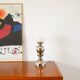 Chromed metal lamp and opaline globe, Space Age Design, 1970