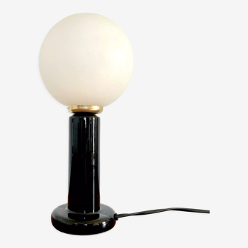 Lampe pied en céramique et globe