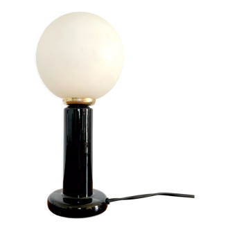 Lampe pied en céramique et globe
