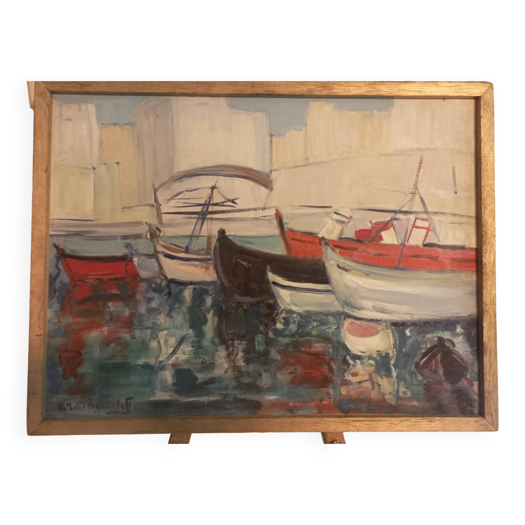 Oil on canvas signed Nathalie Pogarieloff