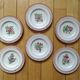 Kg luneville "reverber" 6 pierced plates antique earthenware flowers ø14.5 cm
