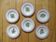 Kg luneville "reverber" 6 pierced plates antique earthenware flowers ø14.5 cm