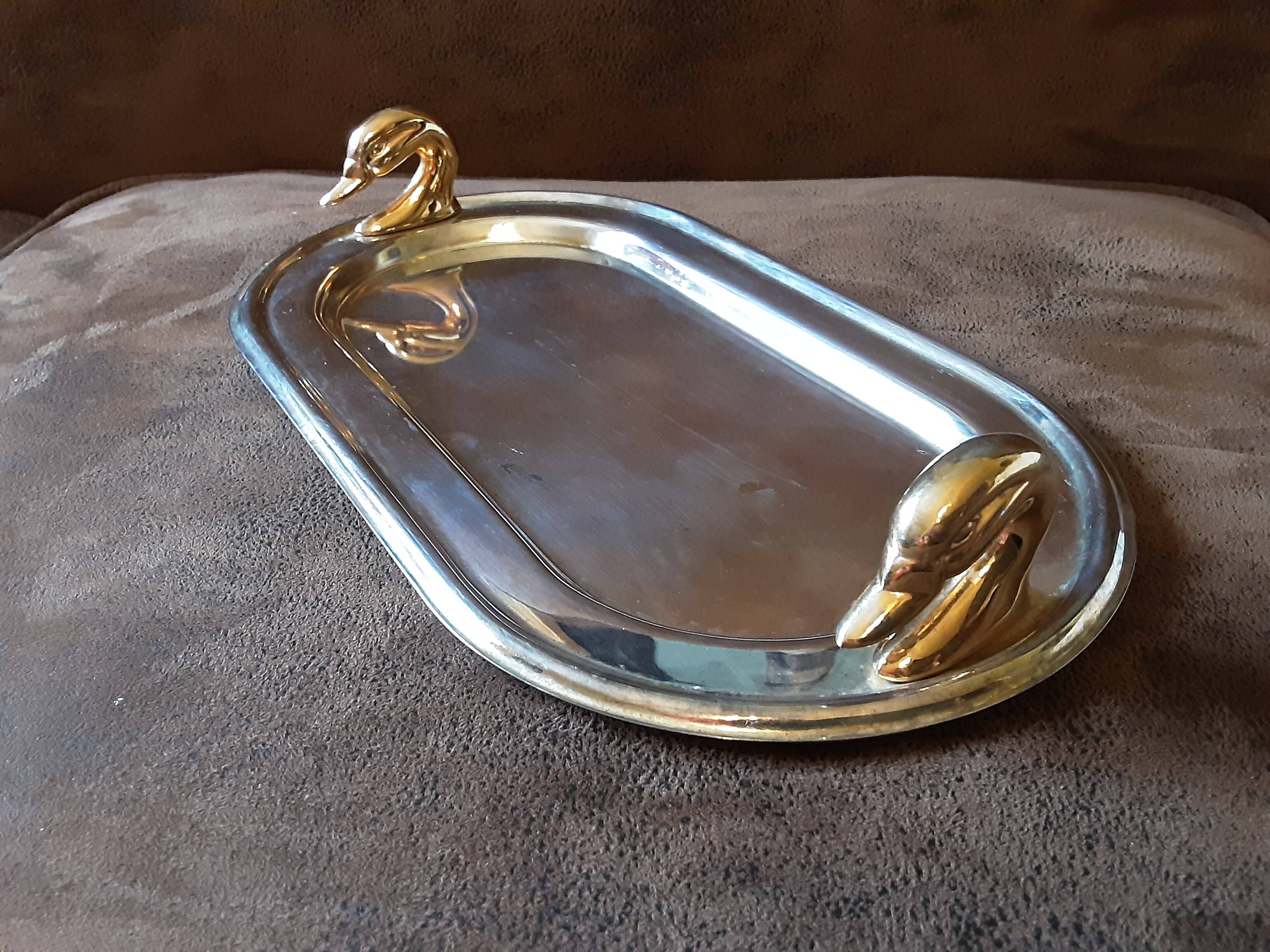 Set of 2 old metal butter dishes
