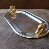 Set of 2 old metal butter dishes
