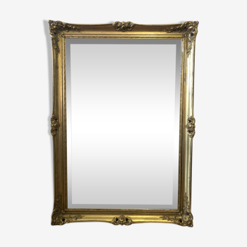 Gilded wooden mirror with mouldings - 105x75cm