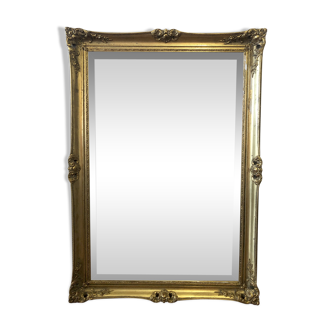 Gilded wooden mirror with mouldings - 105x75cm