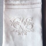 wedding set: sheet and 2 CS monogram pillowcases