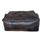 Pouf en cuir vintage