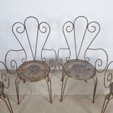 Chaises de jardin en fer forgé
