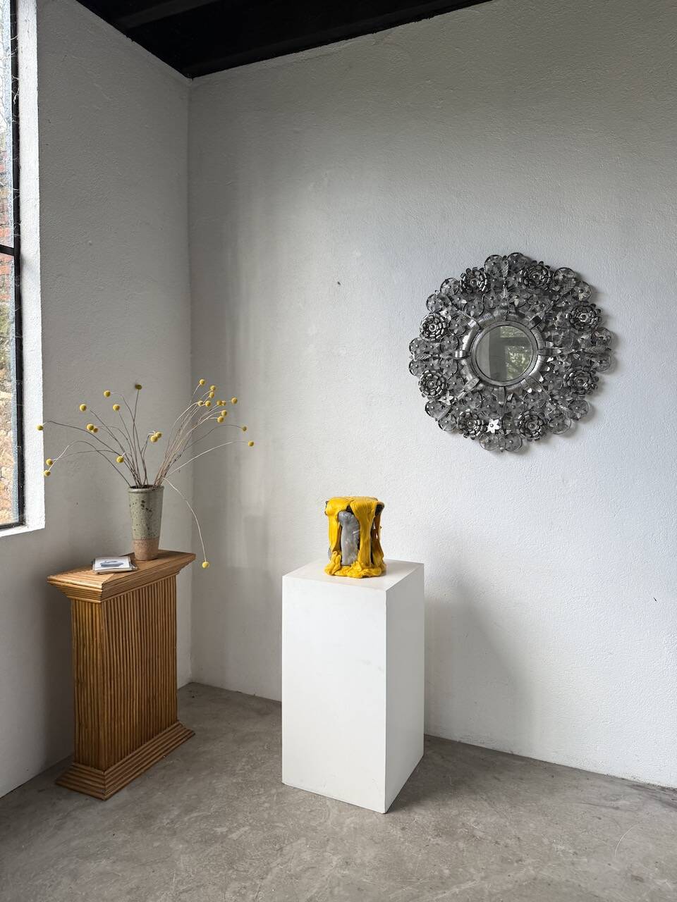 Vintage Mexican metal large mirror