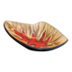 Fruit bowl in glazed ceramic, red design motif, Vallauris, vintage