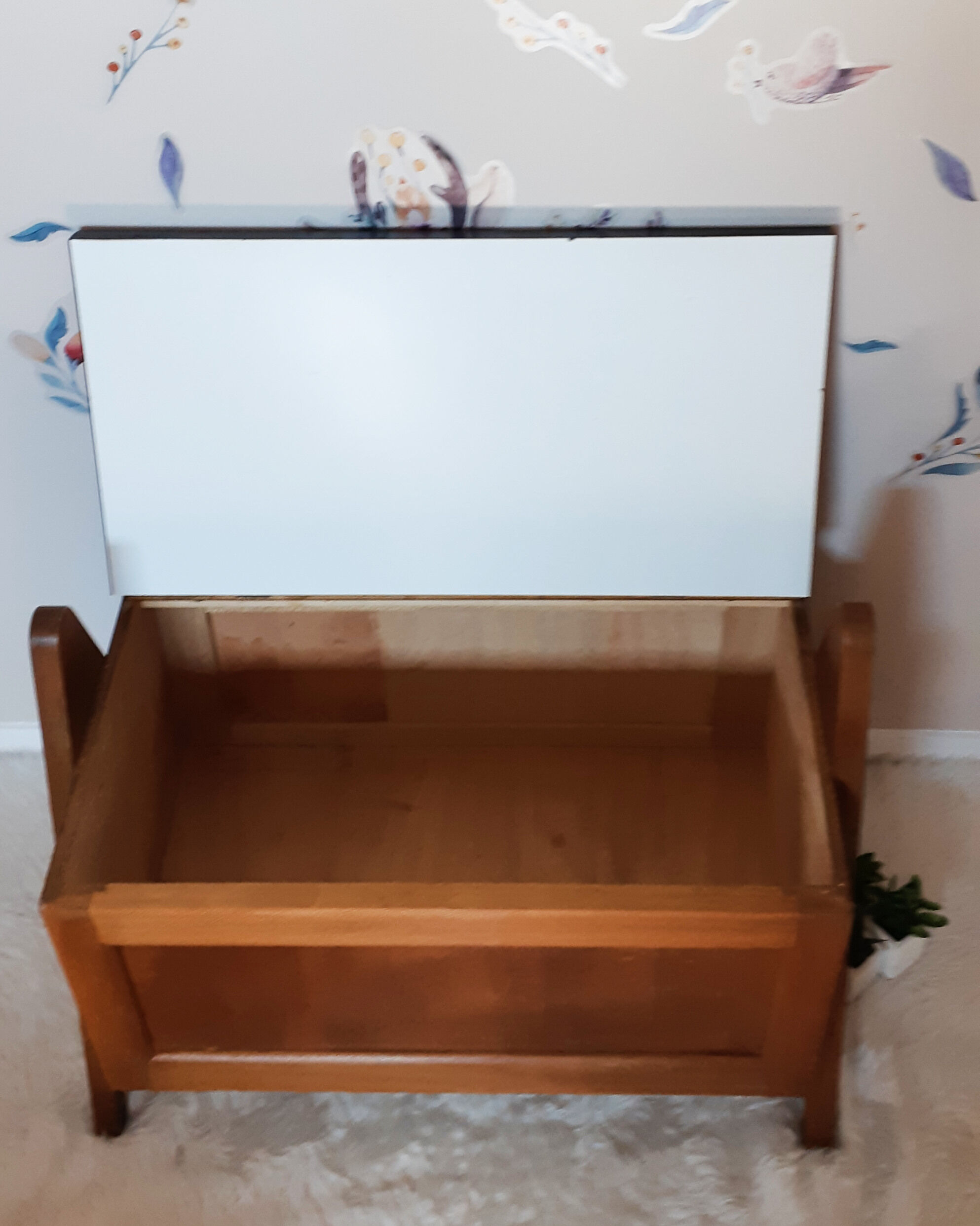 Teak and formica toy chest