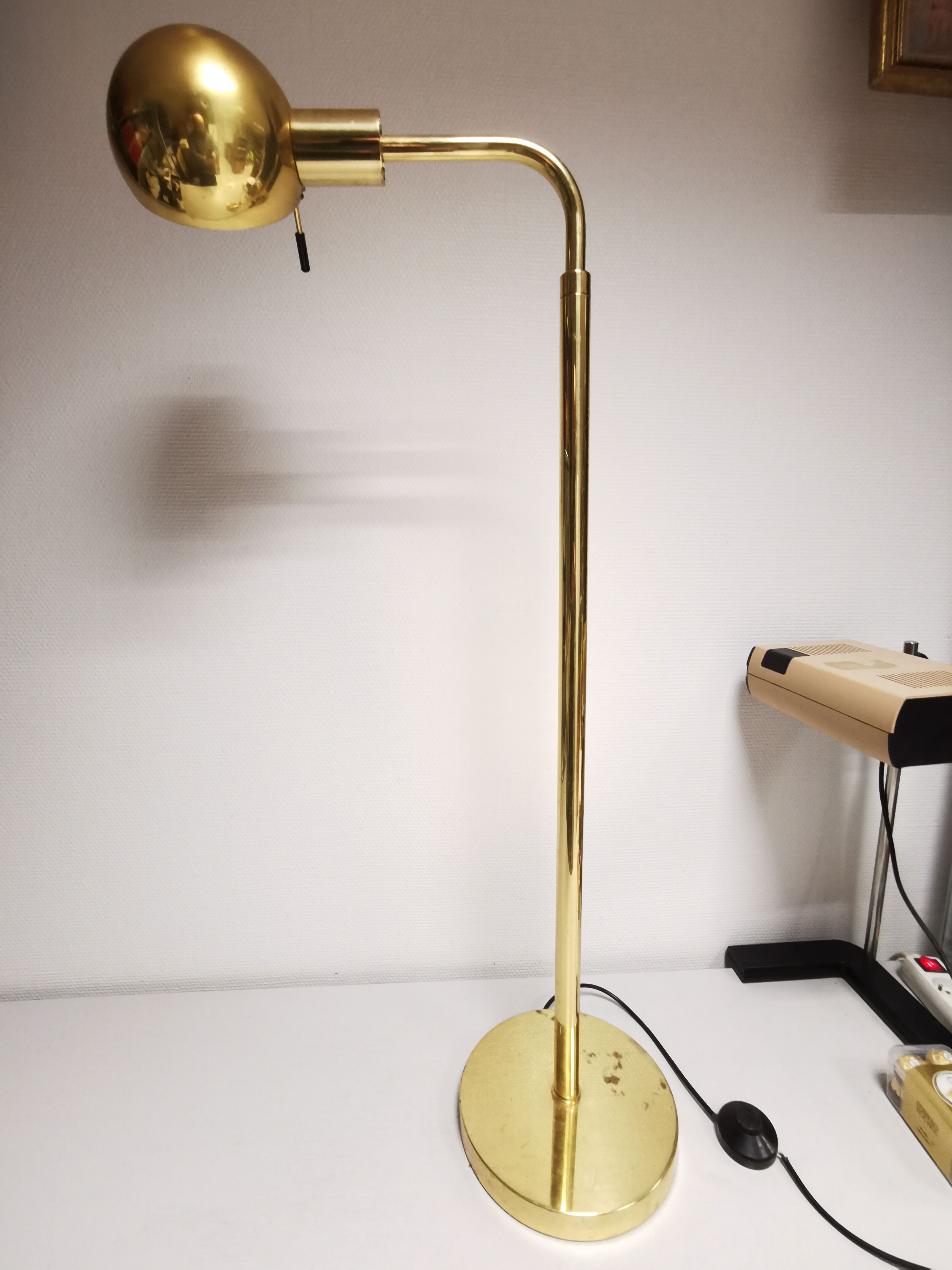 Adjustable brass floor lamp by Metalarte for Hansen, Spain, 1960s