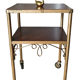 Vintage 50s wooden and metal rolling side table