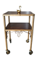 Vintage 50s wooden and metal rolling side table