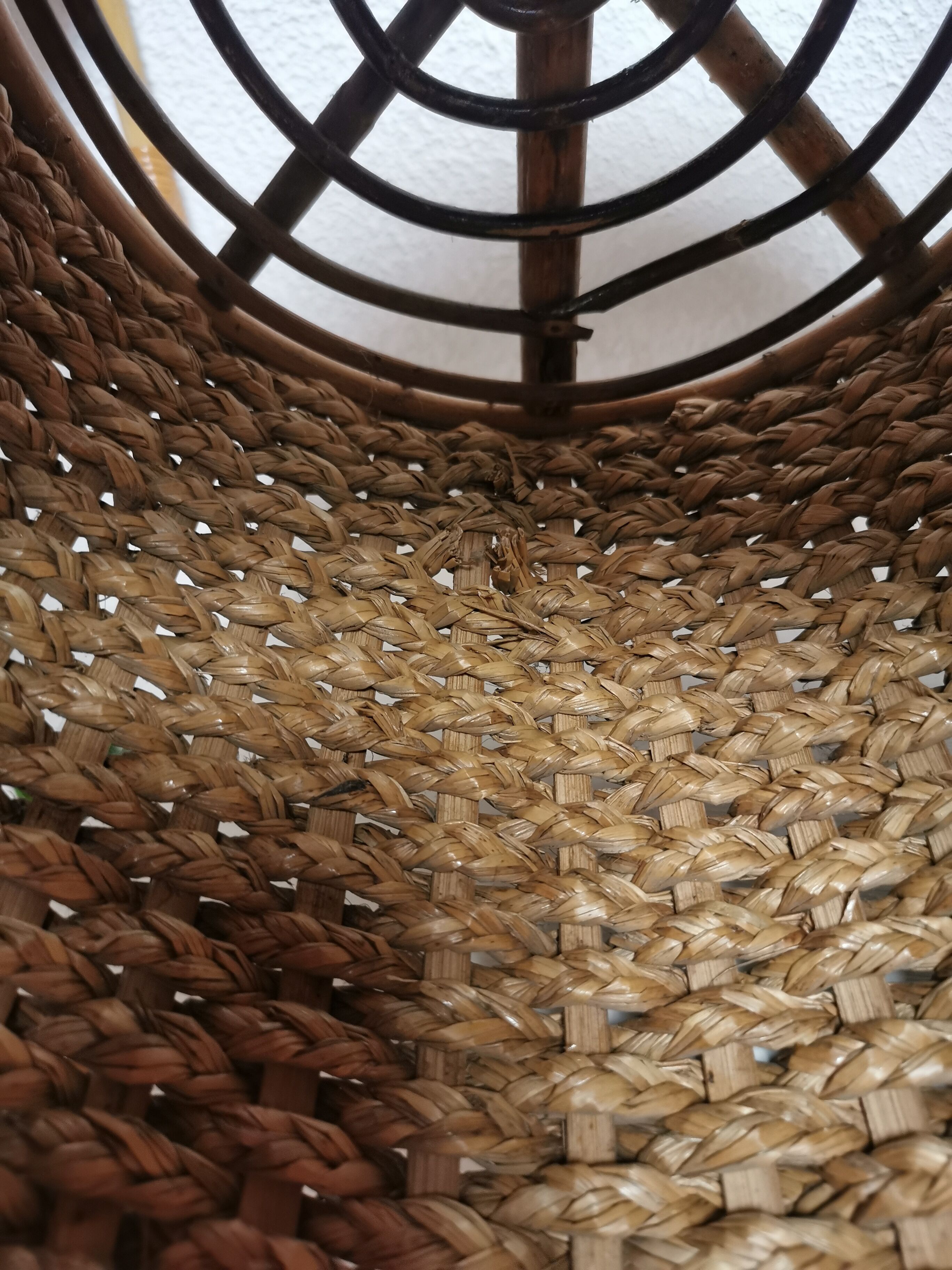 Vintage woven fiber basket