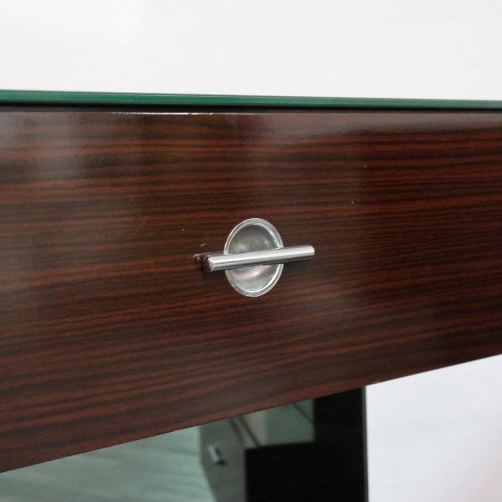 Macassar ebony bedside tables, cubic design, 1980s, set of 2.