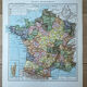 Original map of France 37x27cm - 1908