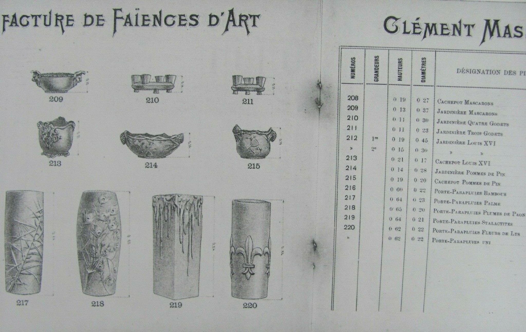 Jardinière - Clément Massier - modèle Mascarons - Golf Juan