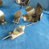 House florart 3 wall lamps vintage brass flowers circa 1960