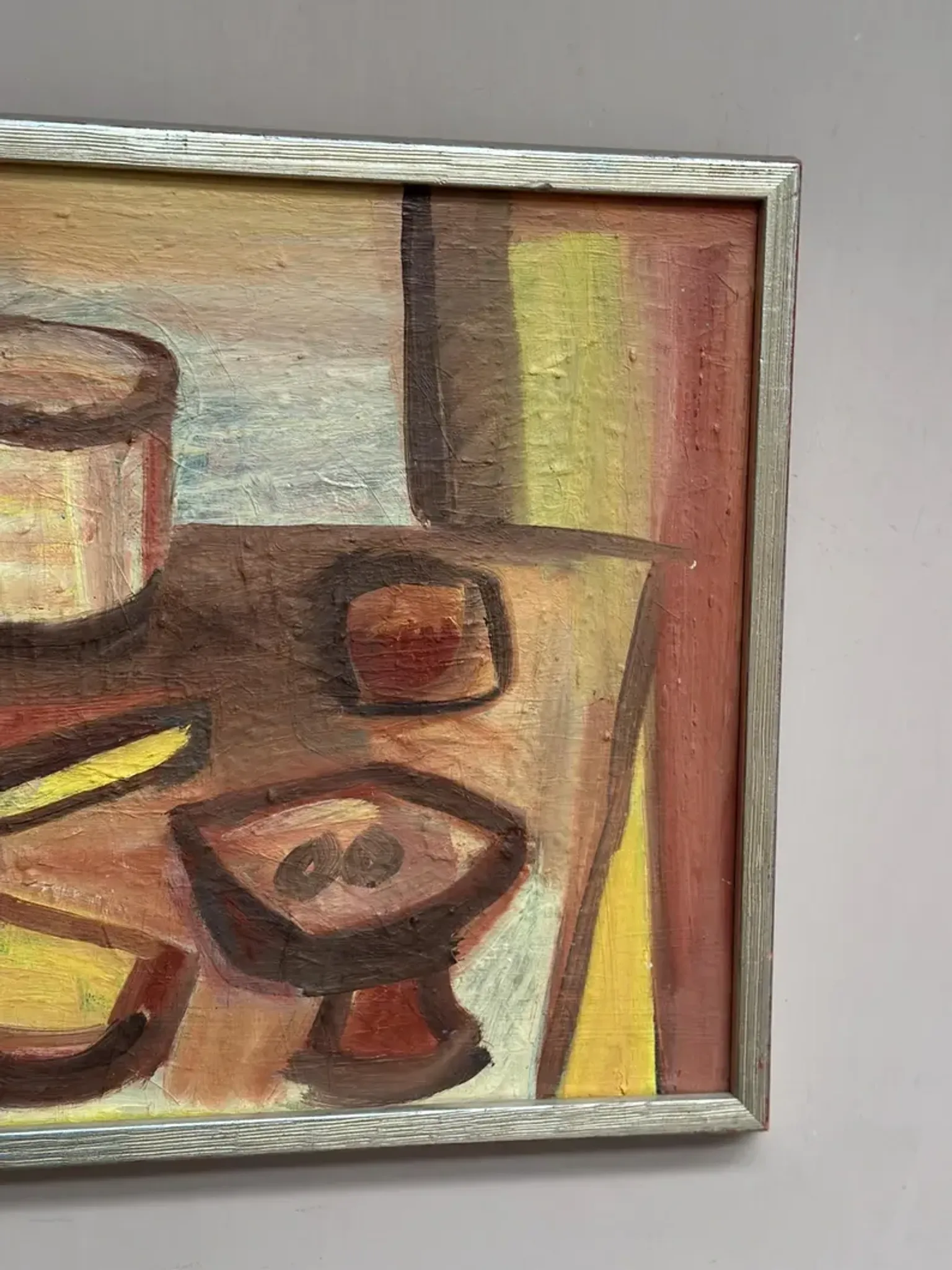 Original Swedish Oil on Canvas – "Breakfast" by Bengt Delefors – Signed "B. Delefors" – Vintage & Framed – 49 × 40 cm (19.3" × 15.7")
