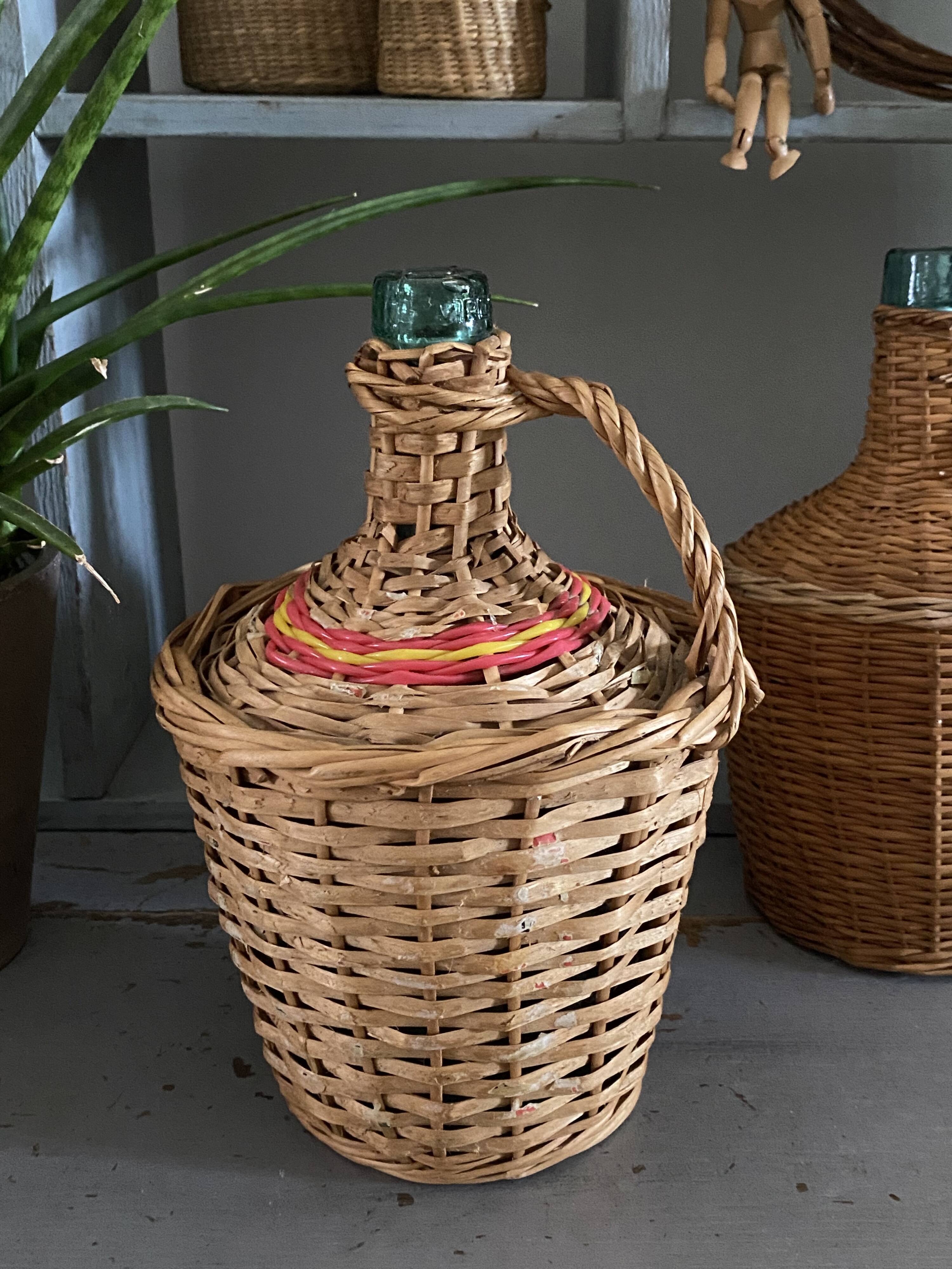 Demijohn dressed in rattan