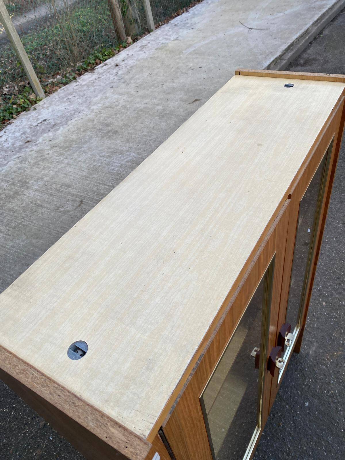 Scandinavian display cabinet, 2 sections, in oak, 1970.