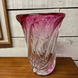 Vase bicolore cristal val saint Lambert