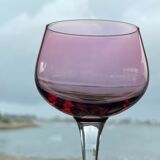 7 vintage iridescent foot glasses