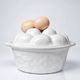 Vintage trompe-l’œil terrine with eggs in white earthenware, 1960s-1980s