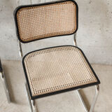 Set of 4 black cesca B32 chairs by Marcel Breuer