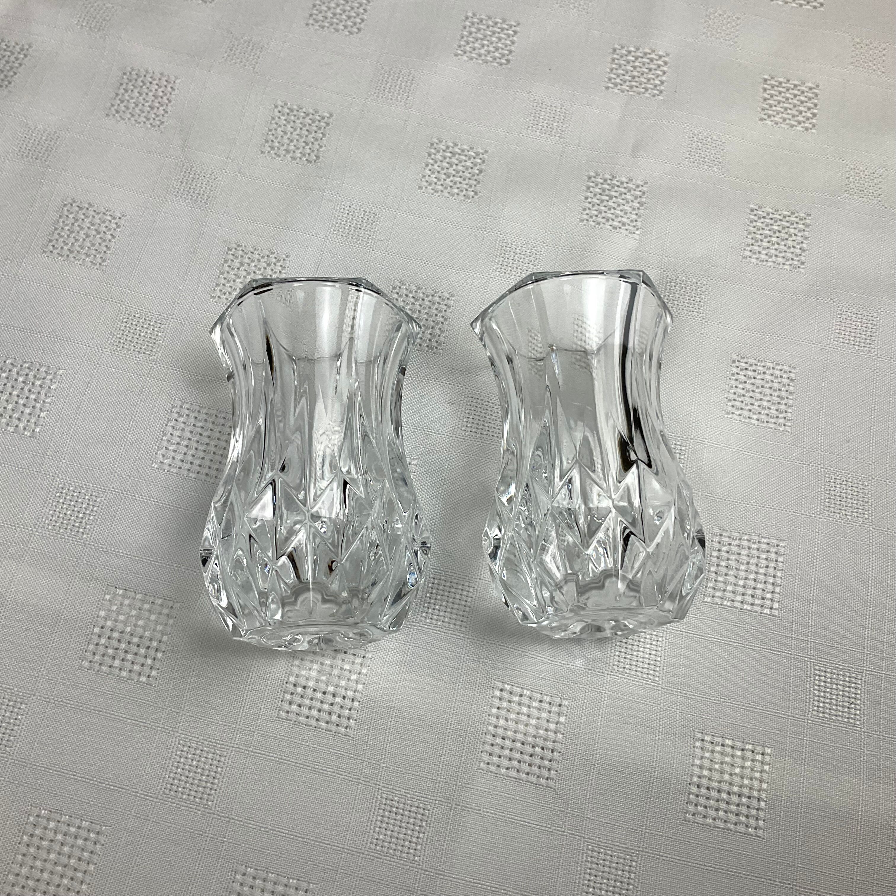 Pair of small crystal vases