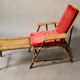 Folding rattan chaise longue 1900