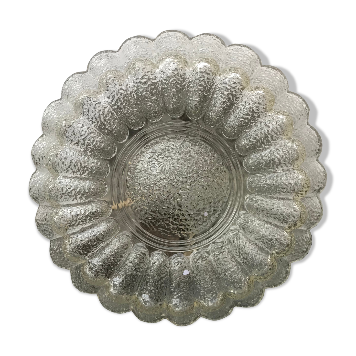 Platfonr Applied Rond Moulded Glass - Vintage Black Metal Support