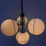 Vintage space age hanging lamp with 4 glass balls