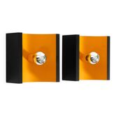 Pair of 60s Space Age metal wall lamps by Klaus Hempel for Kaiser Leuchten