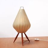 1950s tablelamp in cherrywood and cocoon shape