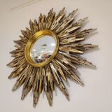 Mid century golden sunburst mirror 50cm